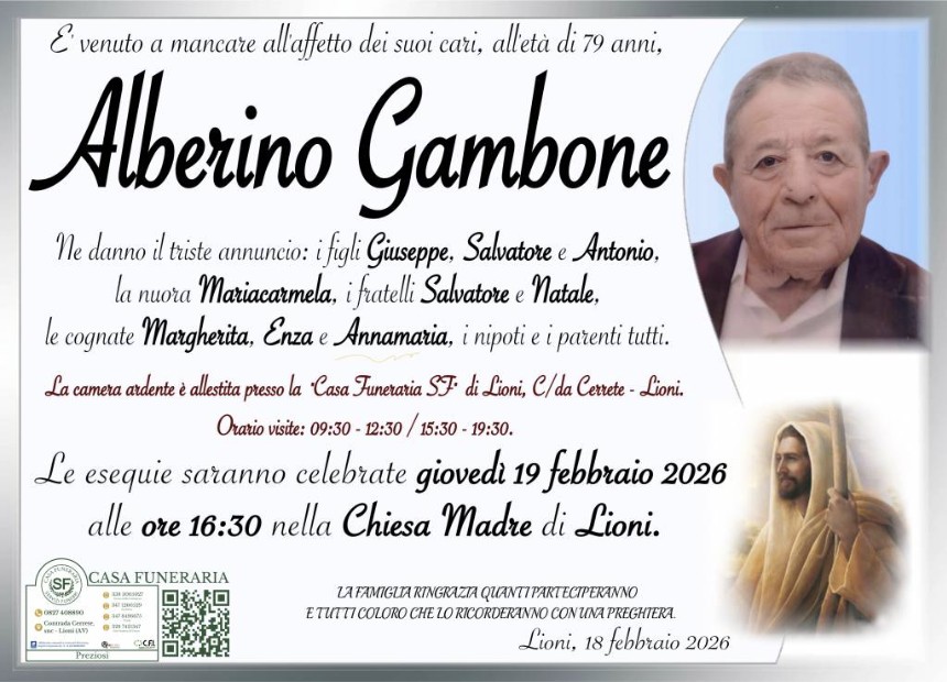 Necrologio di Alberino Gambone