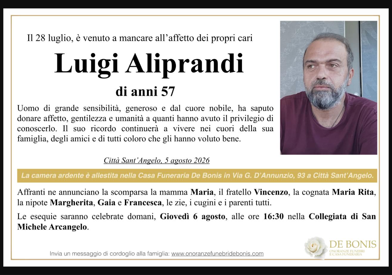 Necrologio di Luigi Aliprandi