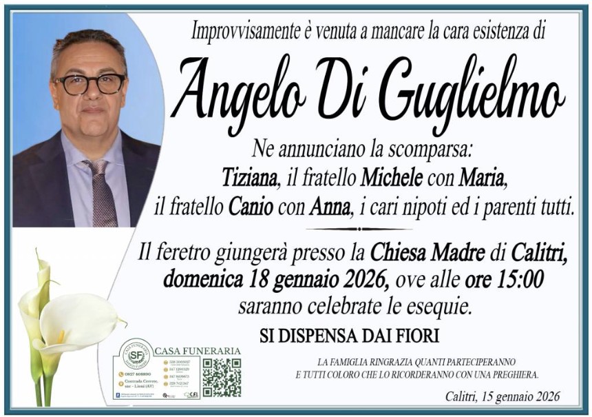 Necrologio di Angelo Di Guglielmo