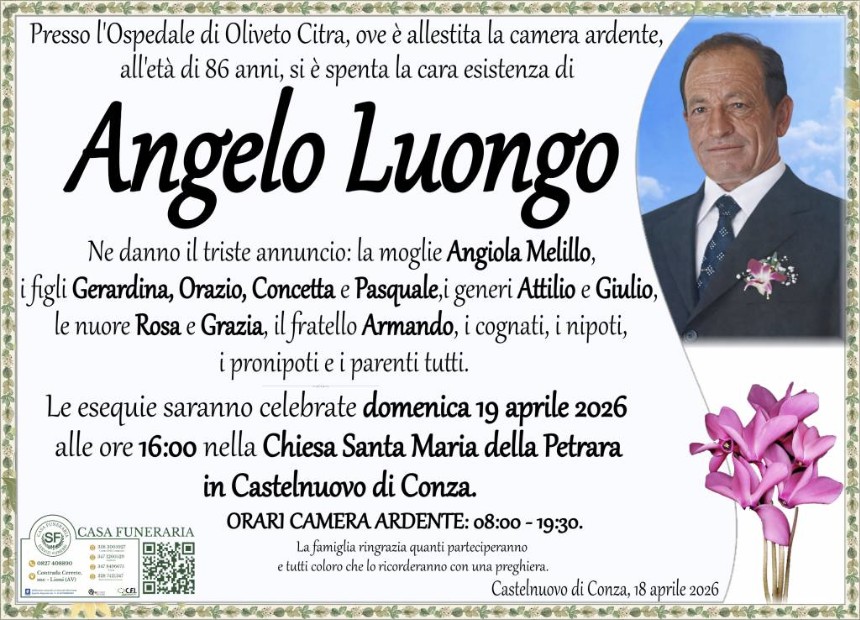 Necrologio di Angelo Luongo