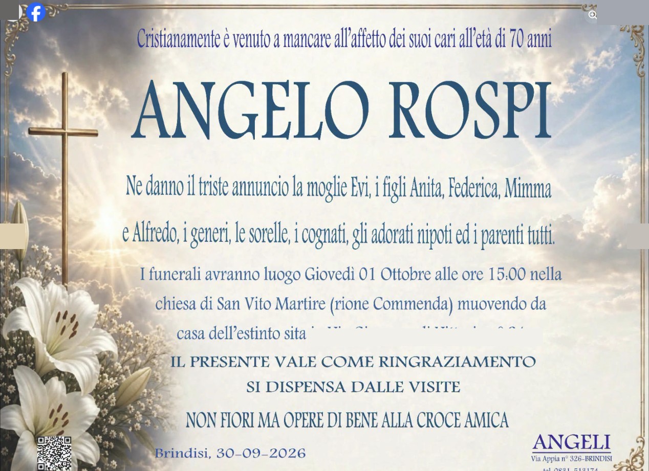 Necrologio di Angelo Rospi