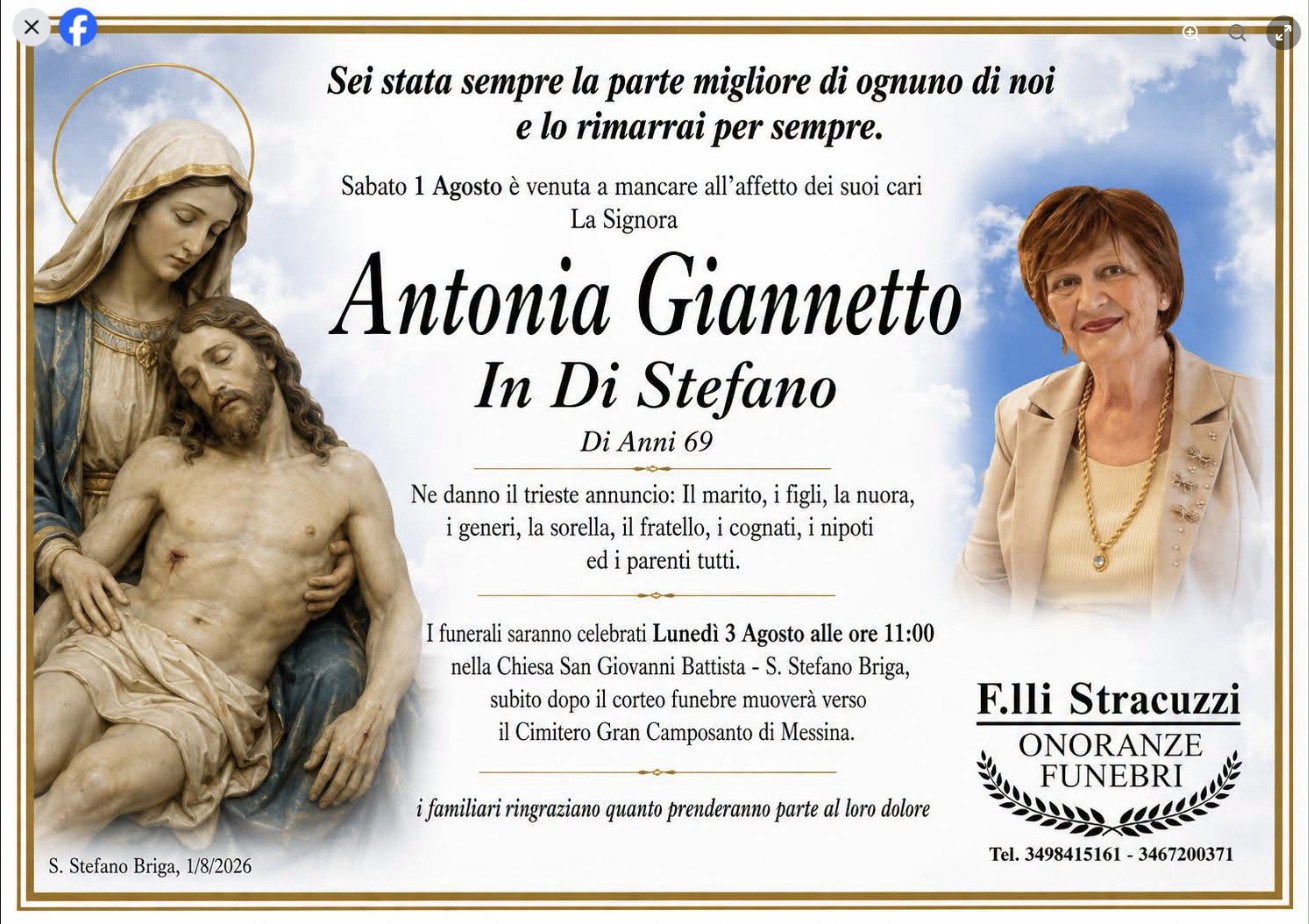 Necrologio di Antonia Giannetto