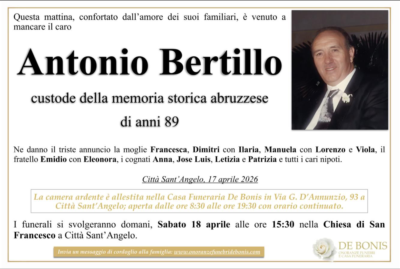 Necrologio di Antonio Bertillo