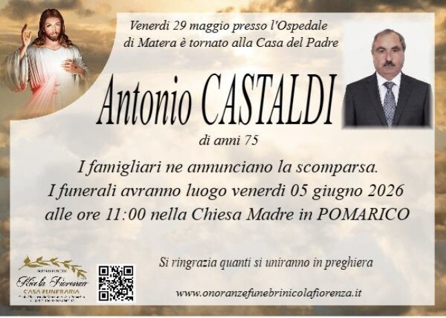 Necrologio di Antonio Castaldi