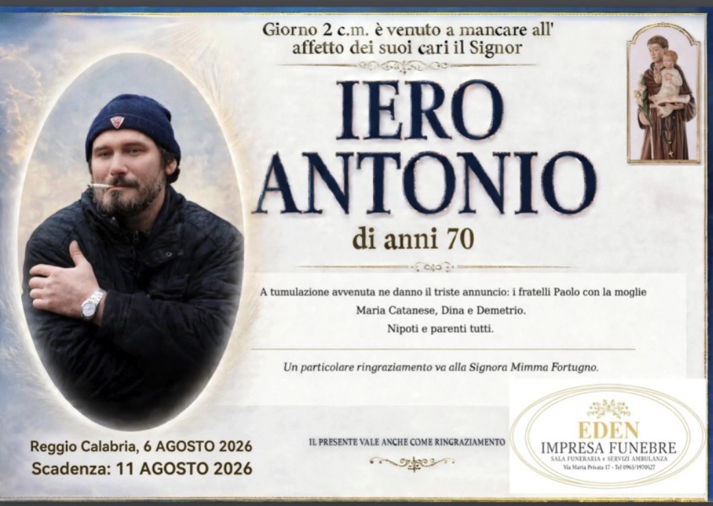 Necrologio di Antonio Iero