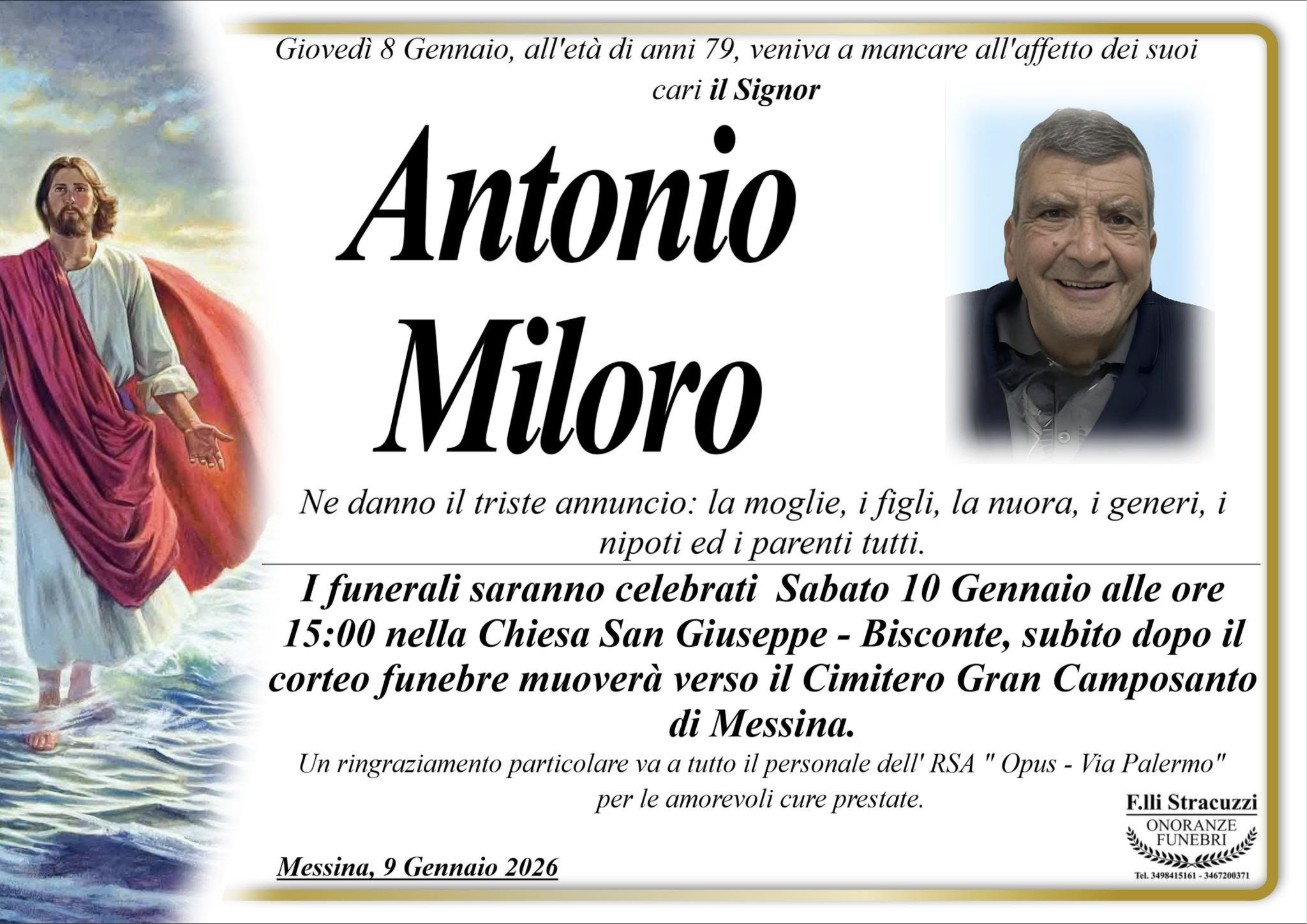 Necrologio di Antonio Miloro