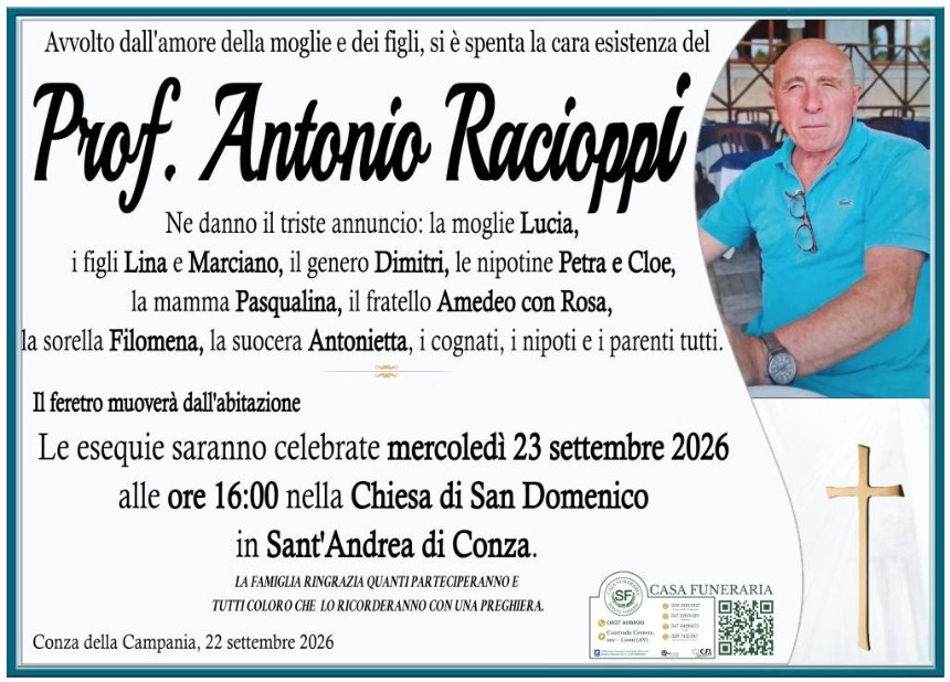 Necrologio di Antonio Racioppi