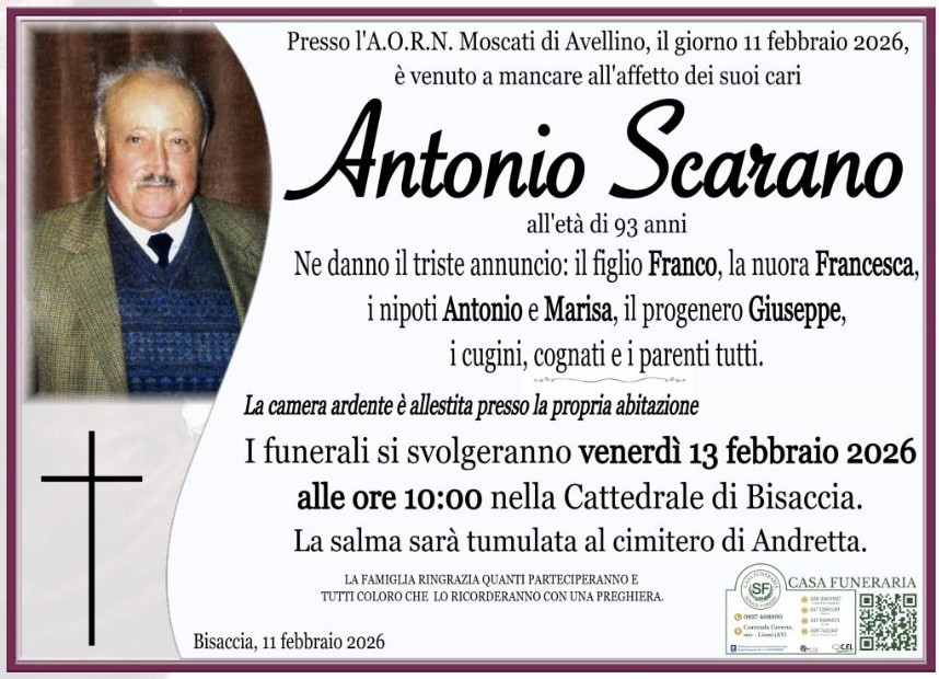 Necrologio di Antonio Scarano