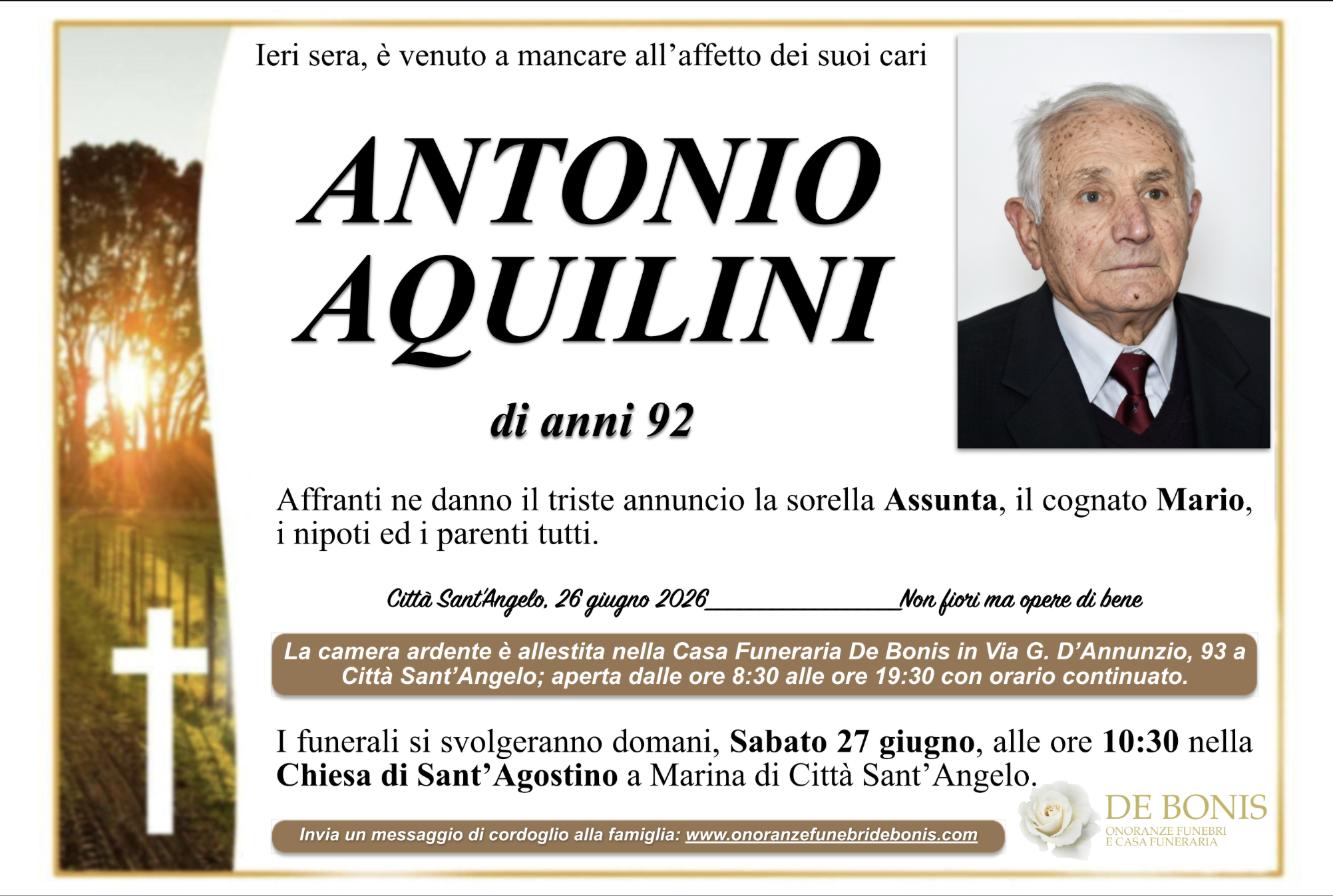 Necrologio di Antonio Aquilini