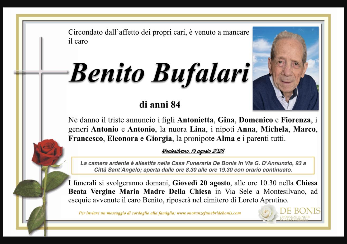 Necrologio di Benito Bufalari