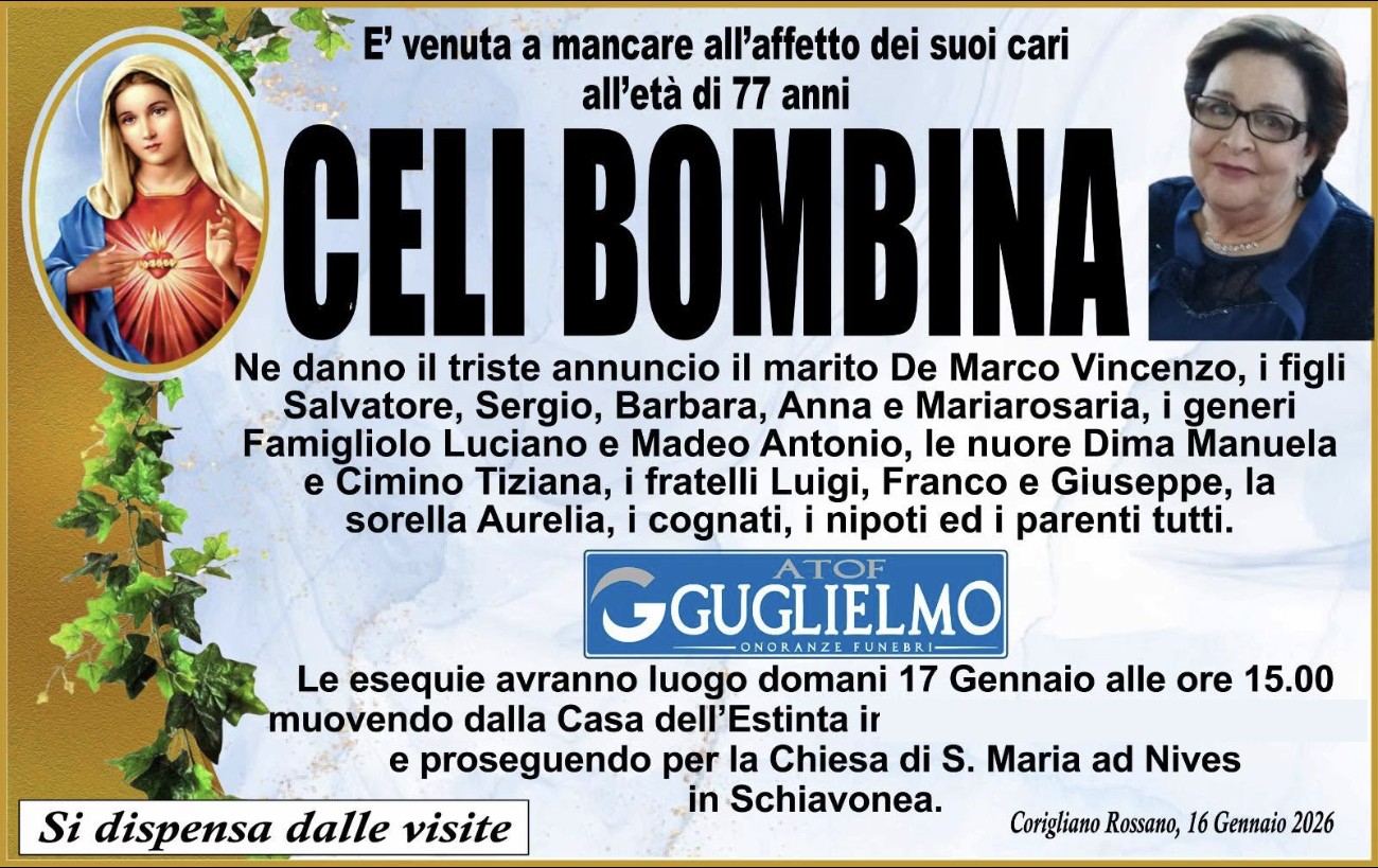 Necrologio di Bombina Celi