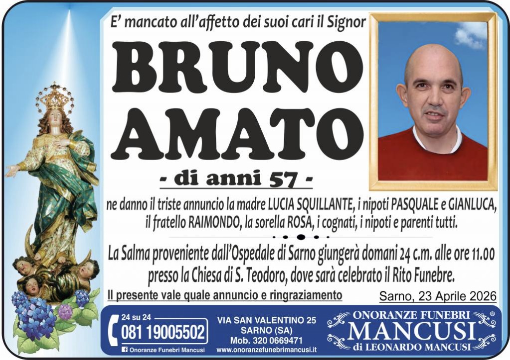 Necrologio di Bruno Amato