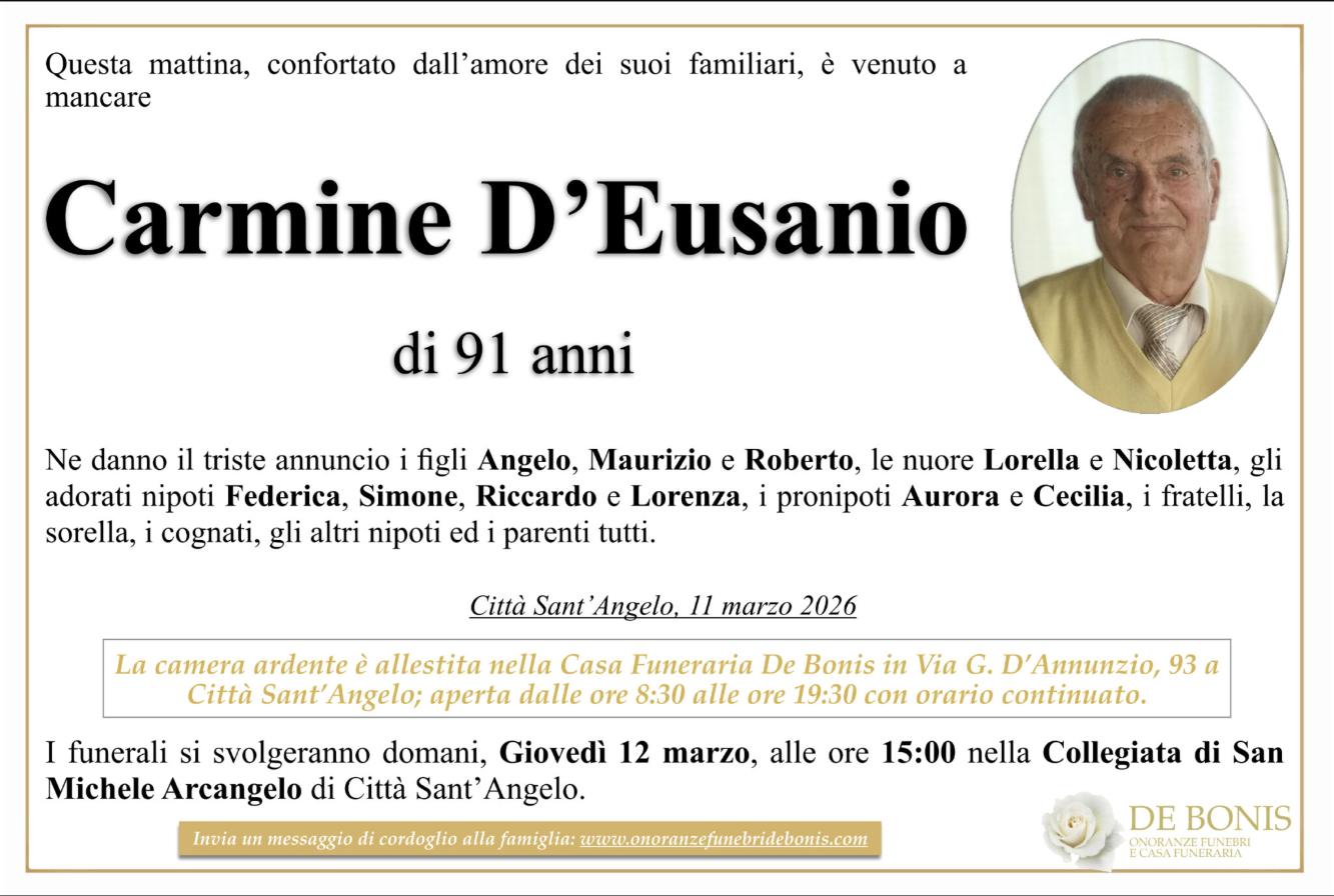 Necrologio di Carmine D'Eusanio