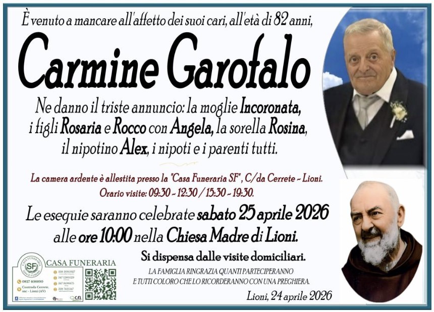 Necrologio di Carmine Garofalo