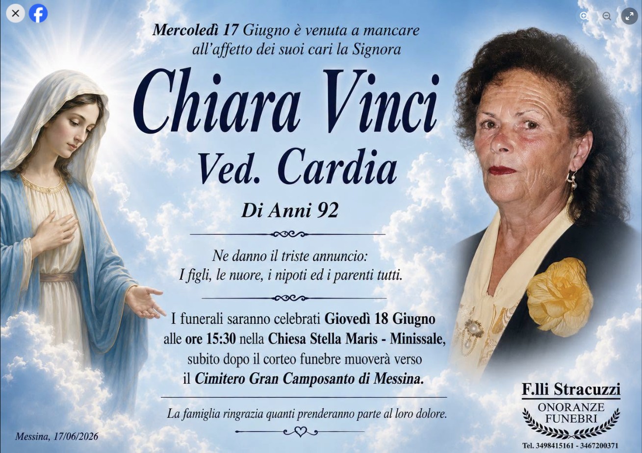 Necrologio di Chiara Vinci