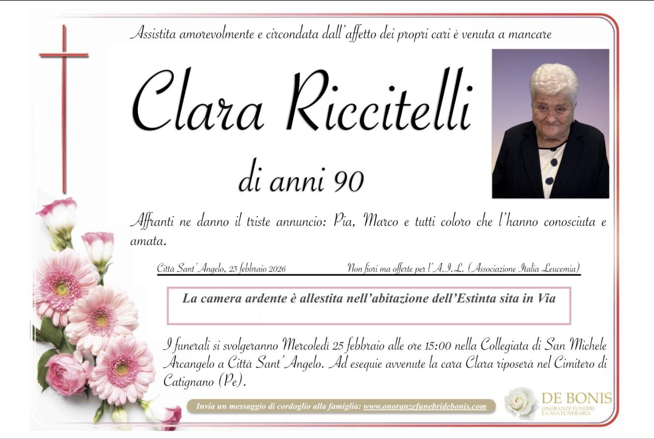 Necrologio di Clara Riccitelli