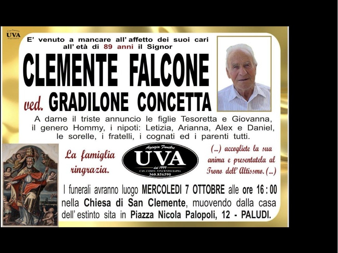 Necrologio di Clemente Falcone