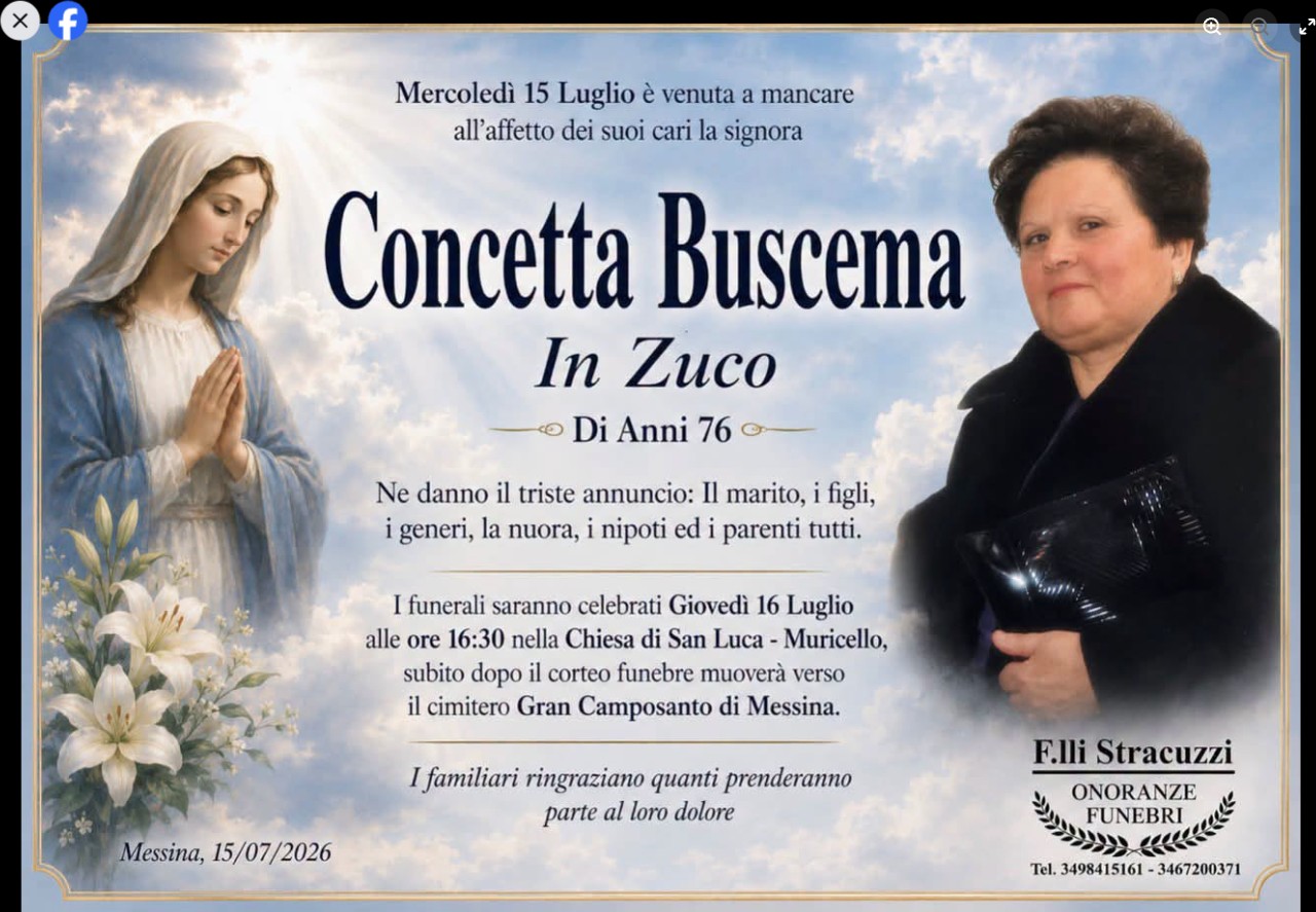 Necrologio di Concetta Buscema