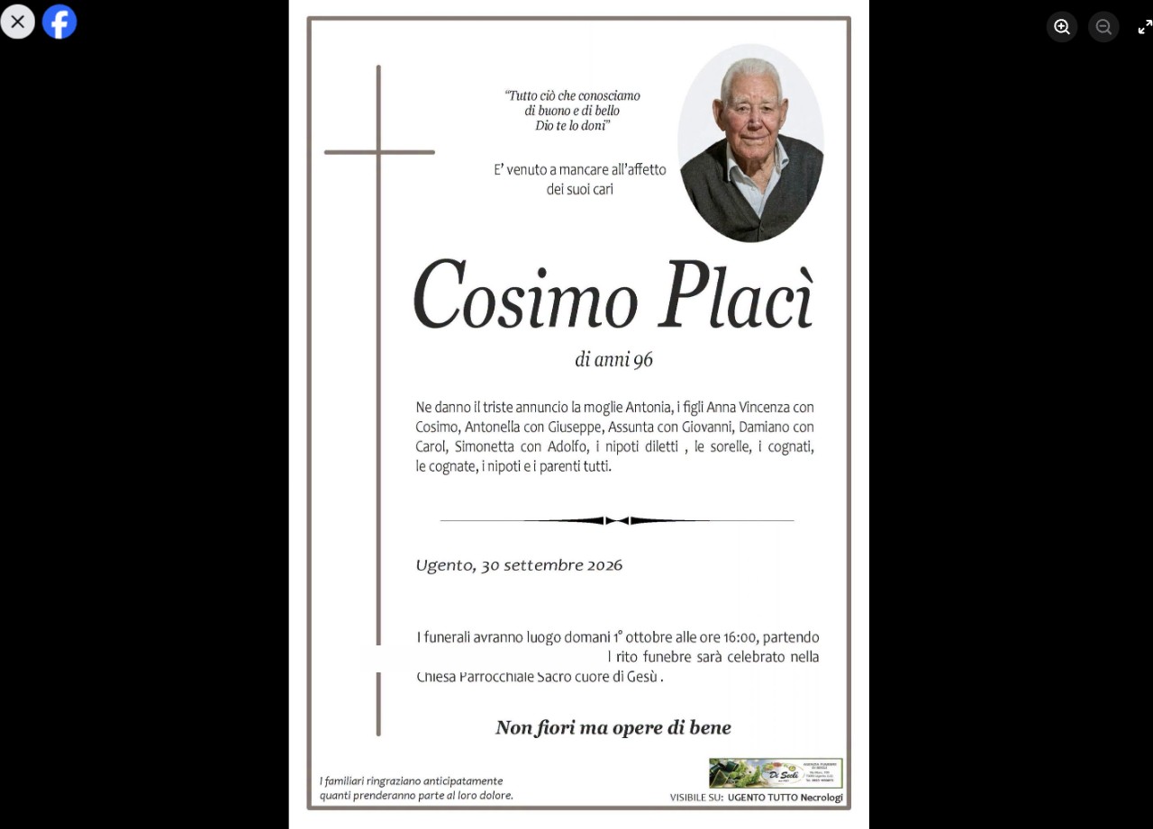 Necrologio di Cosimo Placì