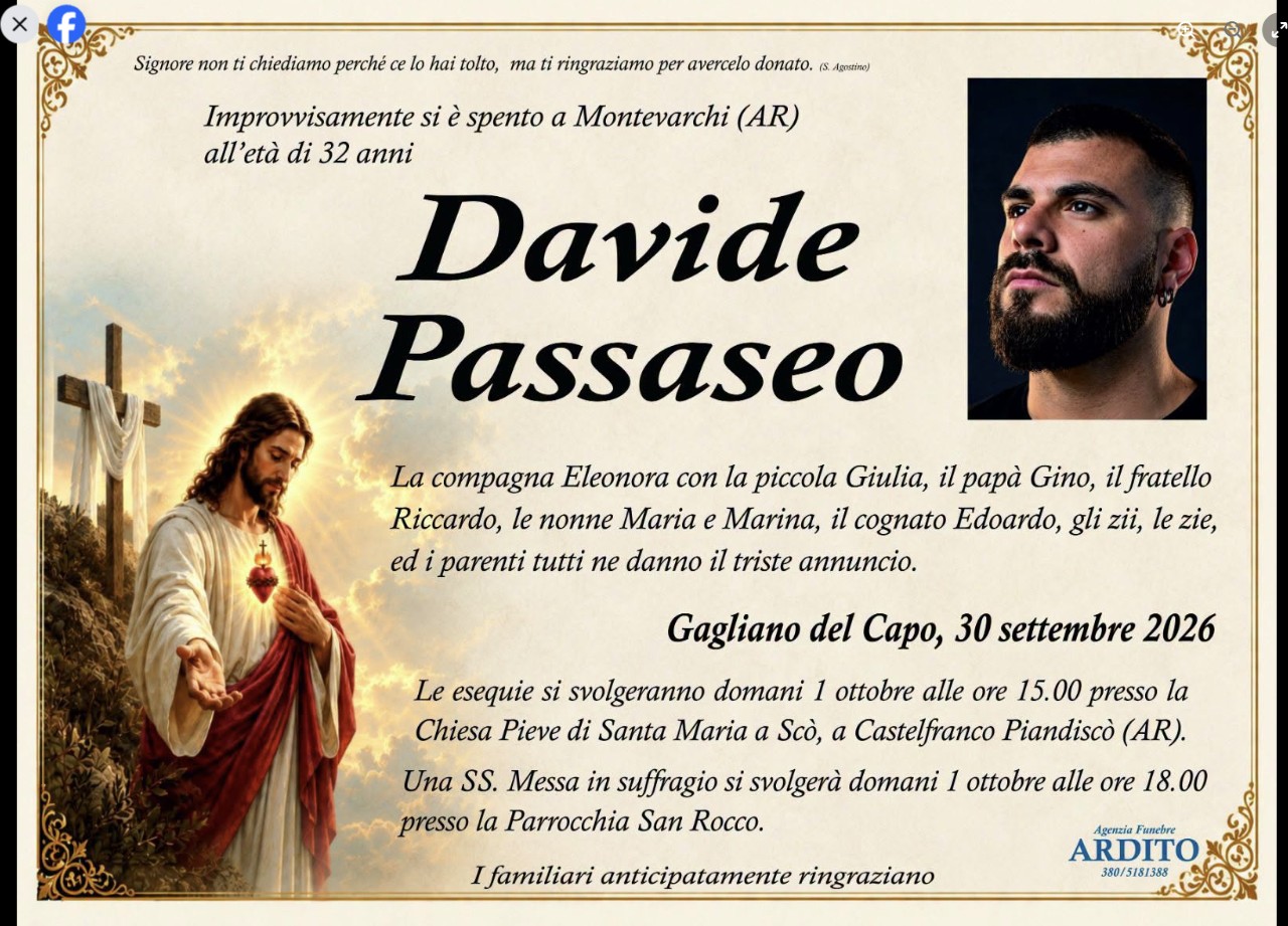 Necrologio di Davide Passaseo