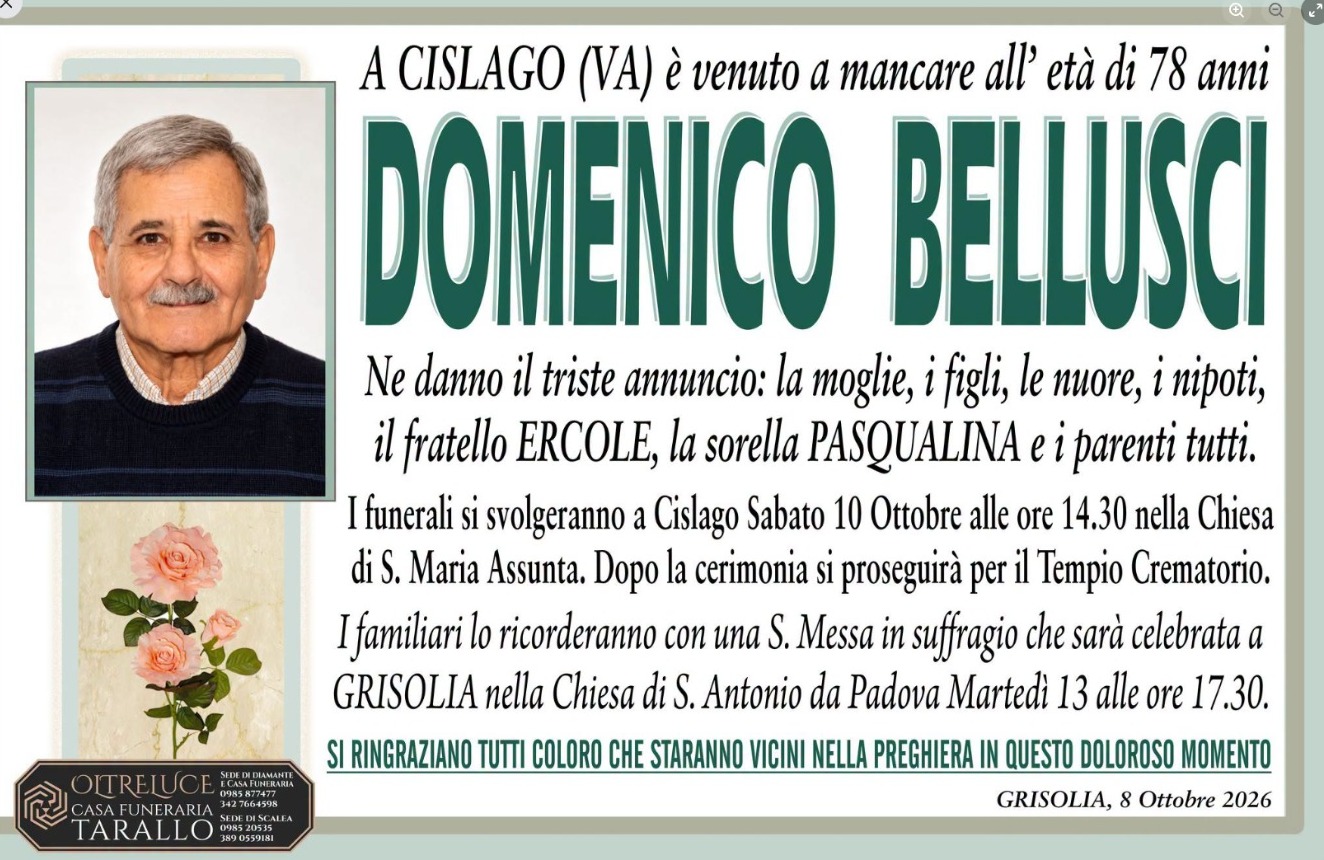 Necrologio di Domenico Bellusci