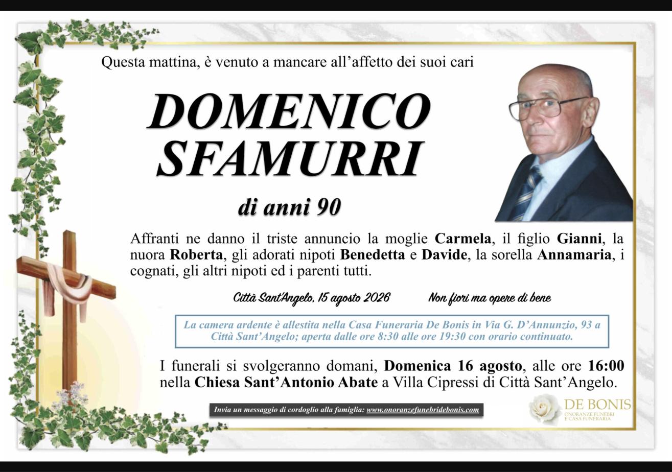 Necrologio di Domenico Sfamurri