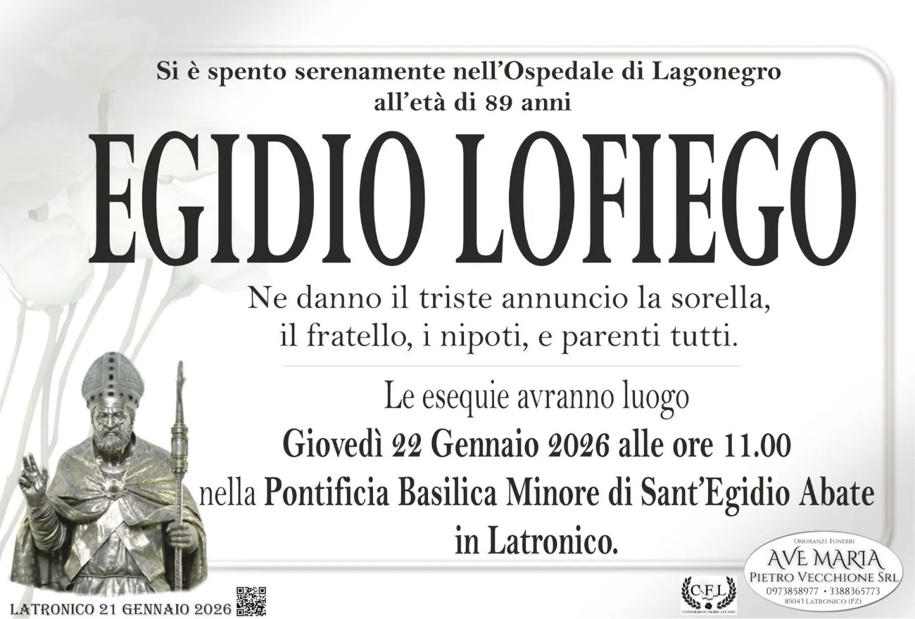 Necrologio di Egidio Lofiego