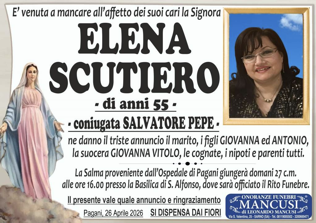 Necrologio di Elena Scutiero