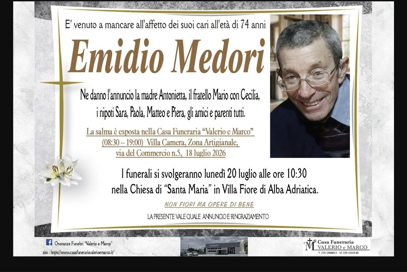 Necrologio di Emidio Medori