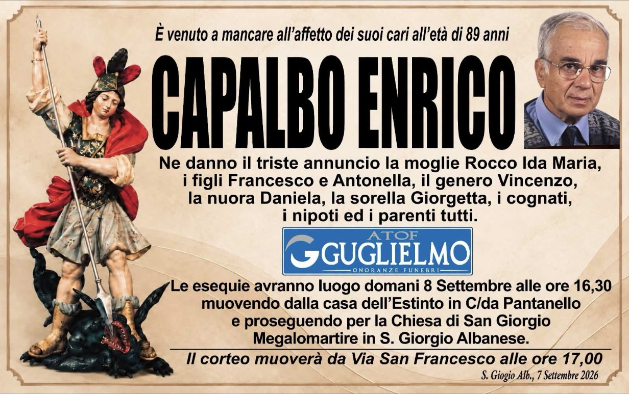 Necrologio di Enrico Capalbo