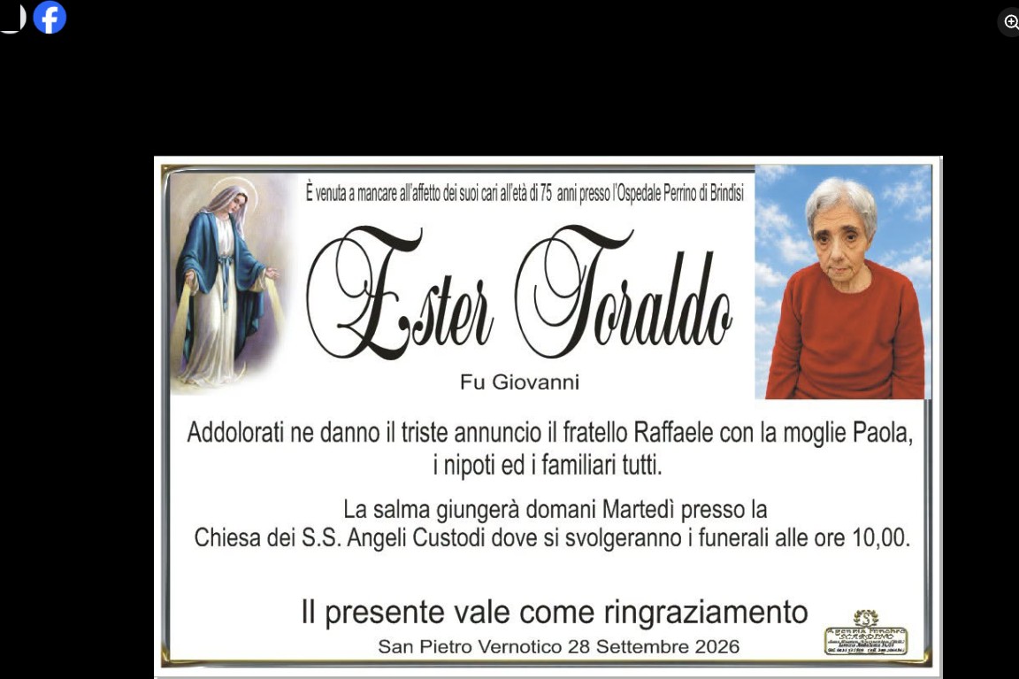 Necrologio di Ester Toraldo