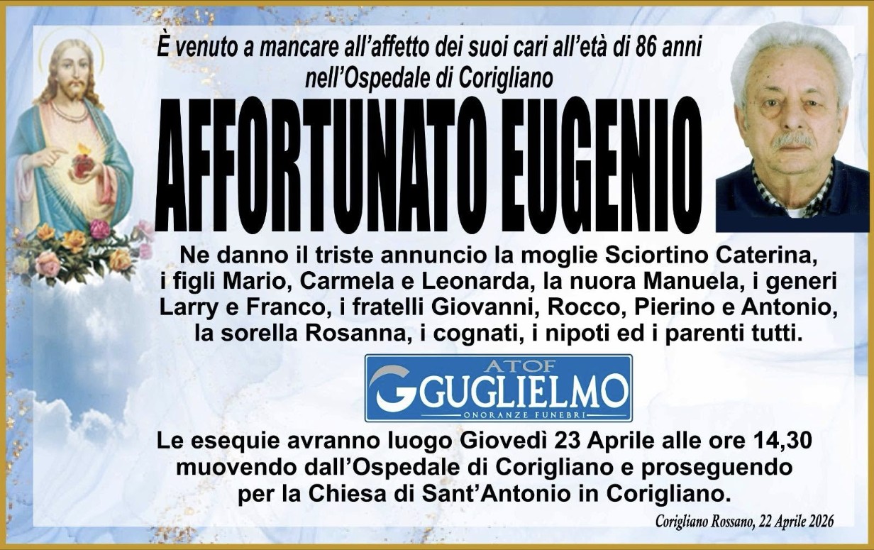 Necrologio di Eugenio Affortunato