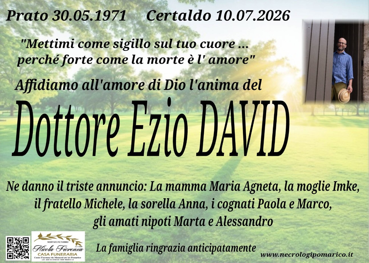 Necrologio di Ezio David
