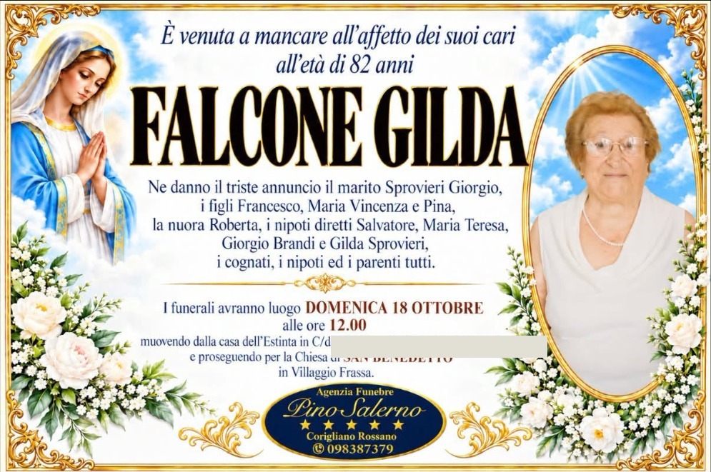 Necrologio di Gilda Falcone
