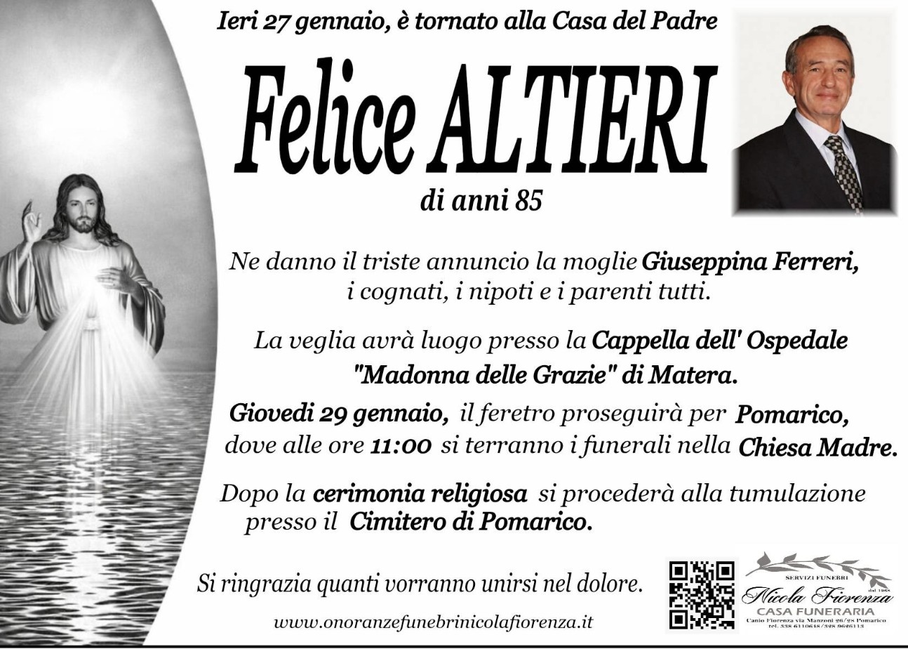 Necrologio di Felice Altieri