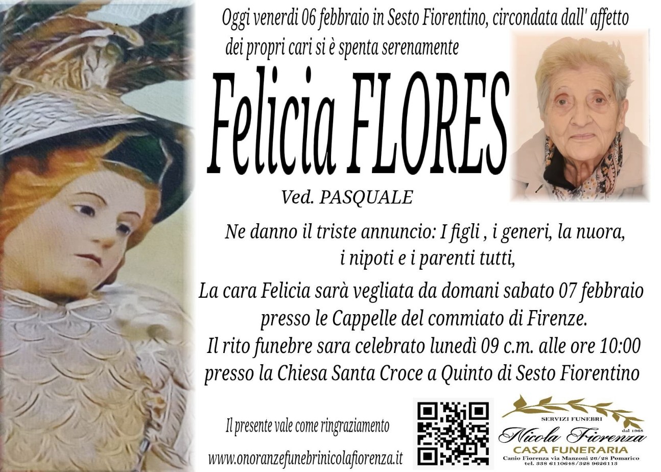 Necrologio di Felicia Flores