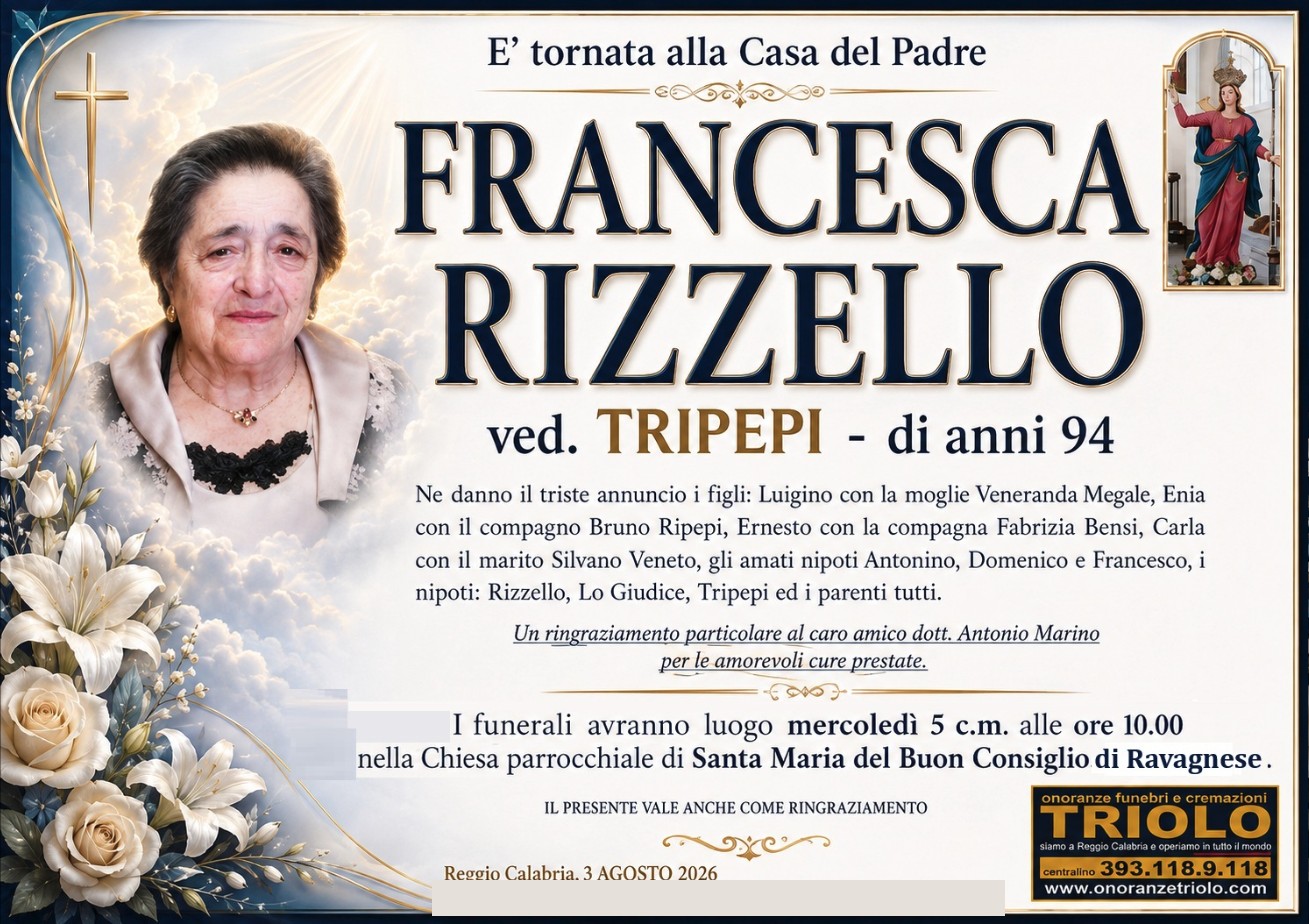 Necrologio di Francesca Rizzello