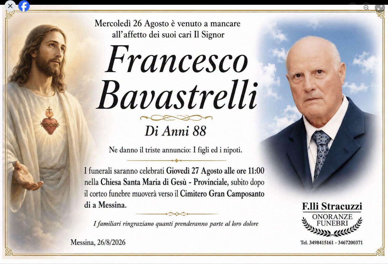 Necrologio di Francesco Bavastrelli