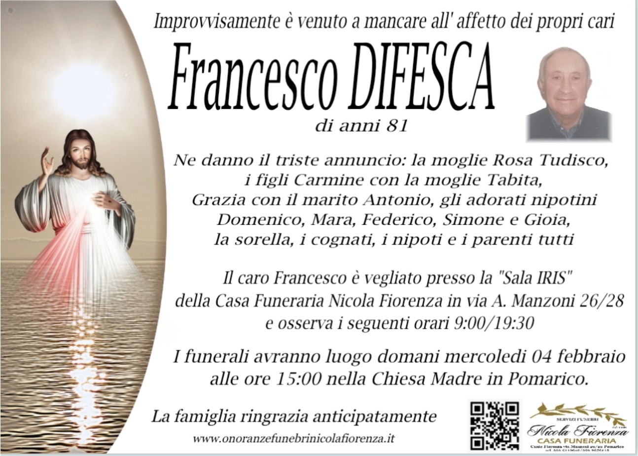 Necrologio di Francesco Difesca
