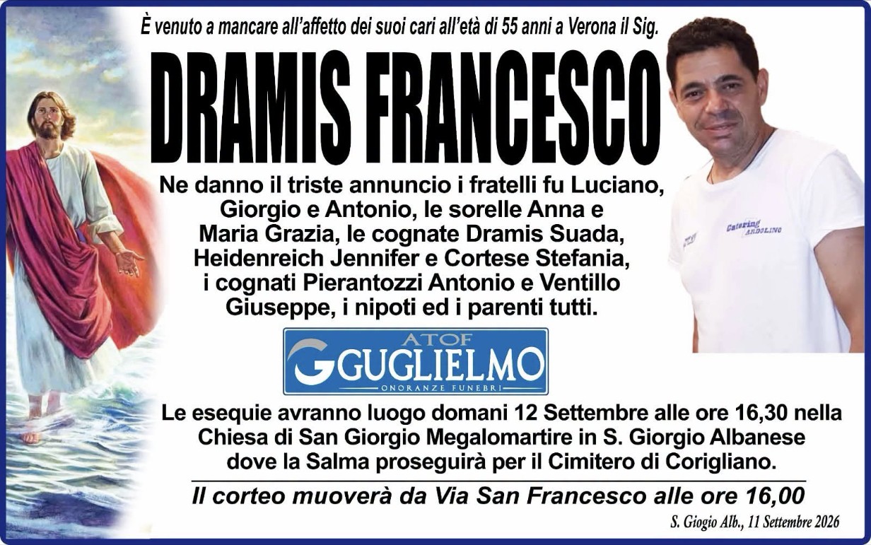 Necrologio di Francesco Dramis
