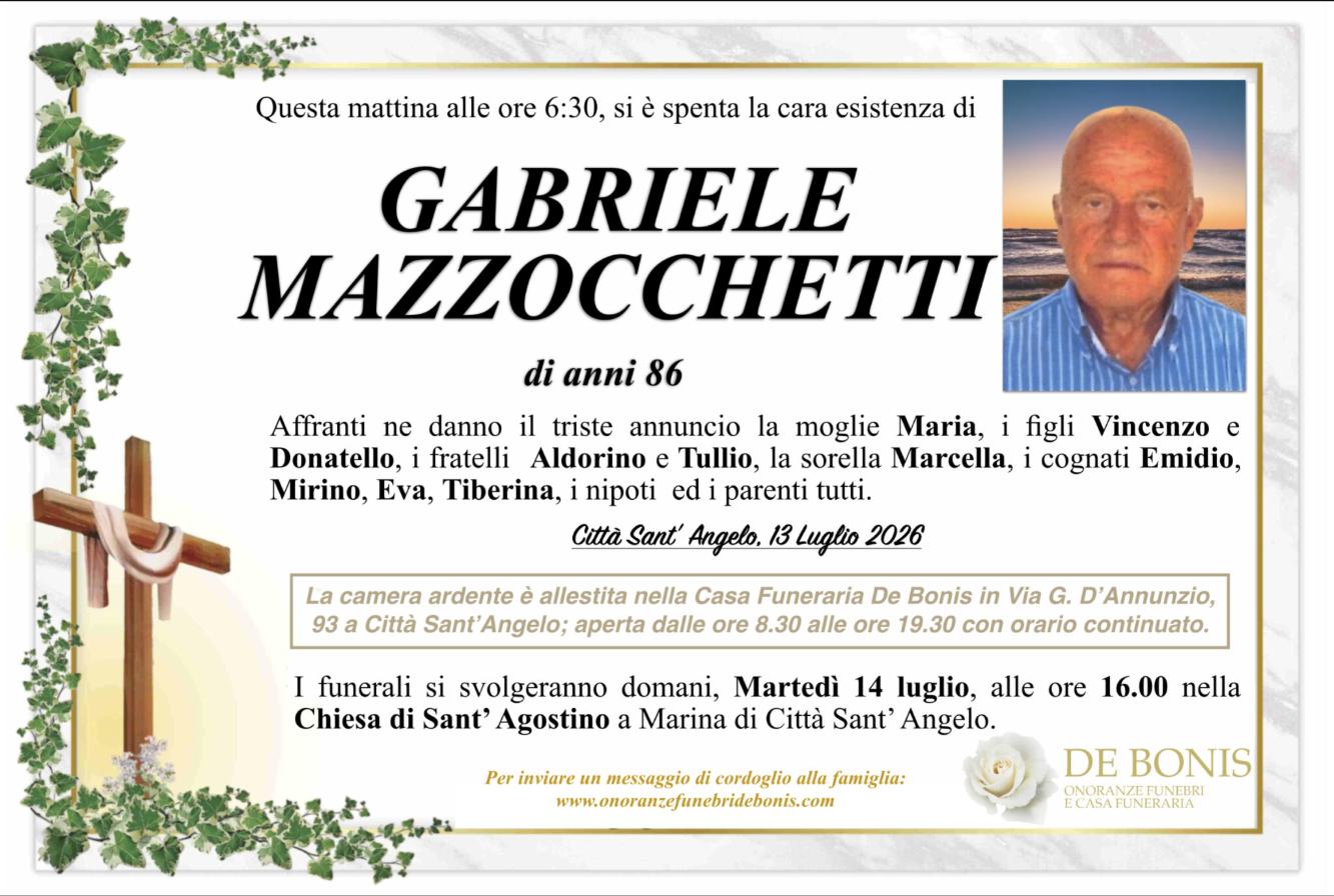 Necrologio di Gabriele Mazzocchetti