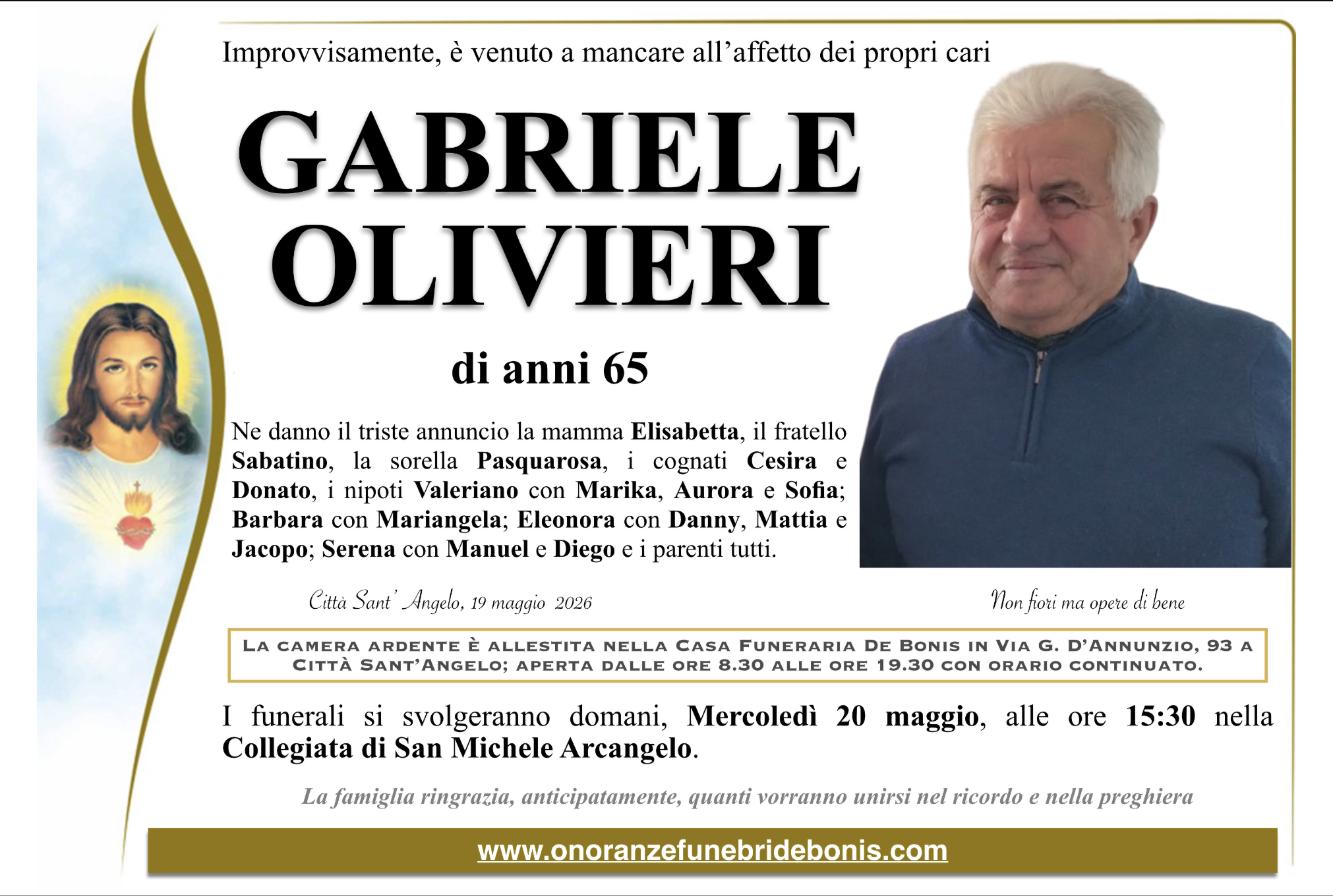 Necrologio di Gabriele Olivieri