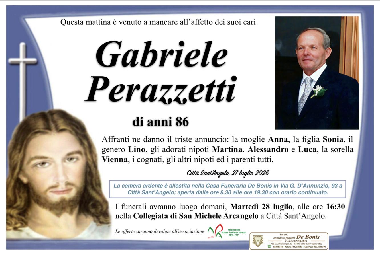 Necrologio di Gabriele Perazzetti