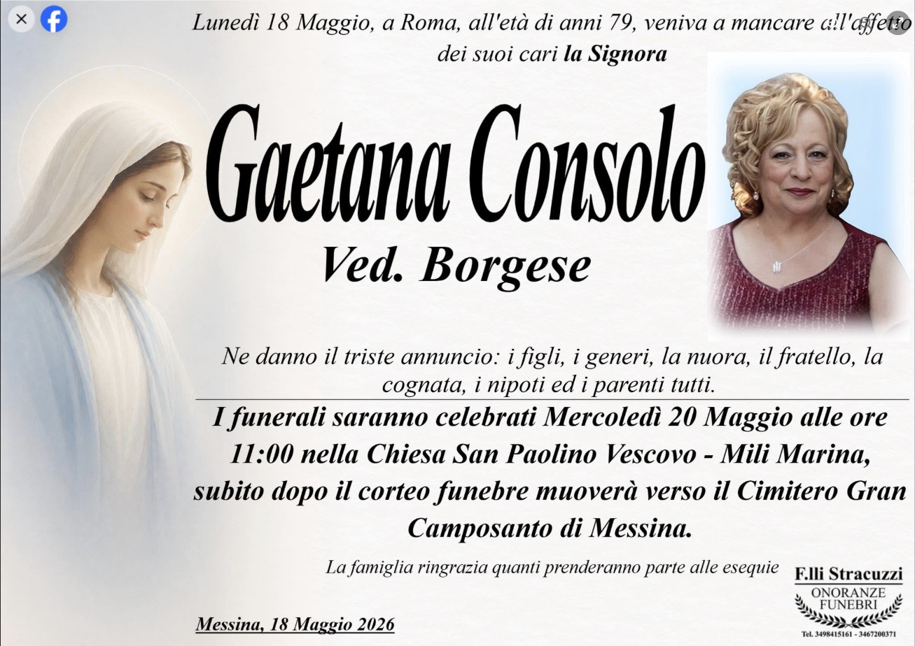 Necrologio di Gaetana Consolo