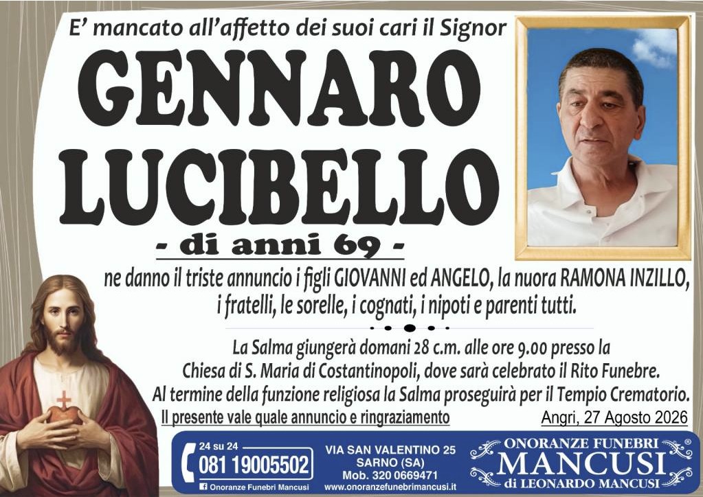 Necrologio di Gennaro Lucibello