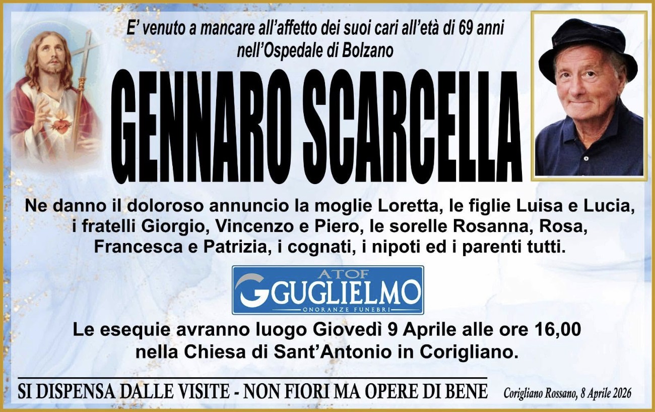 Necrologio di Gennaro Scarcella