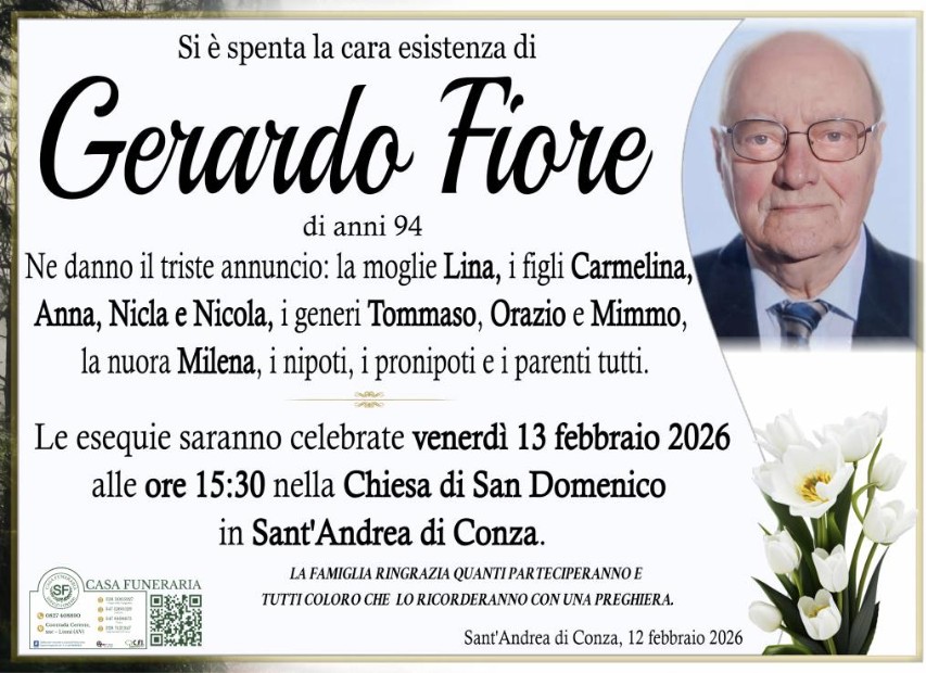 Necrologio di Gerardo Fiore