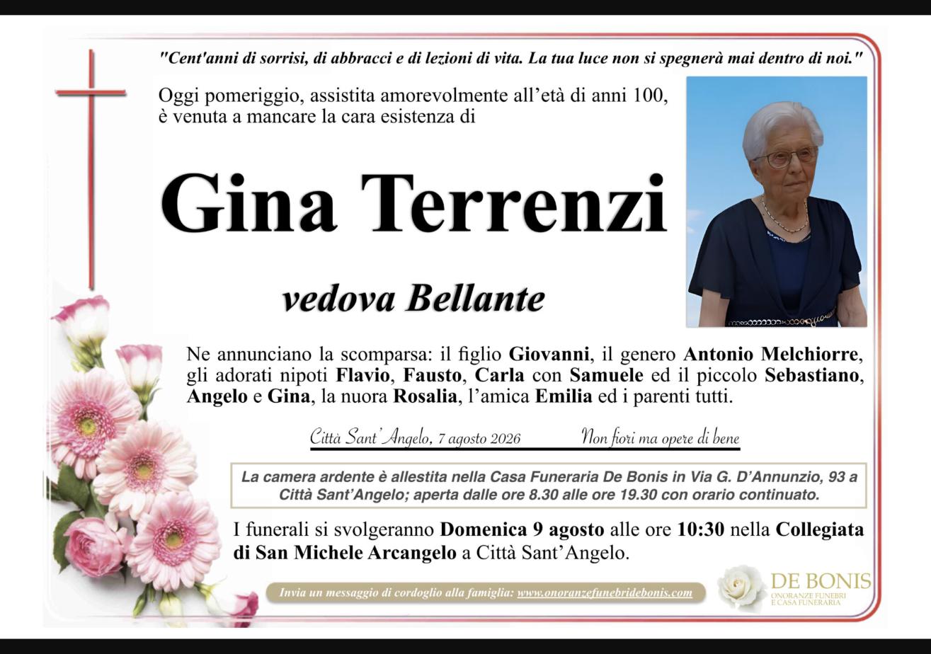 Necrologio di Gina Terrenzi