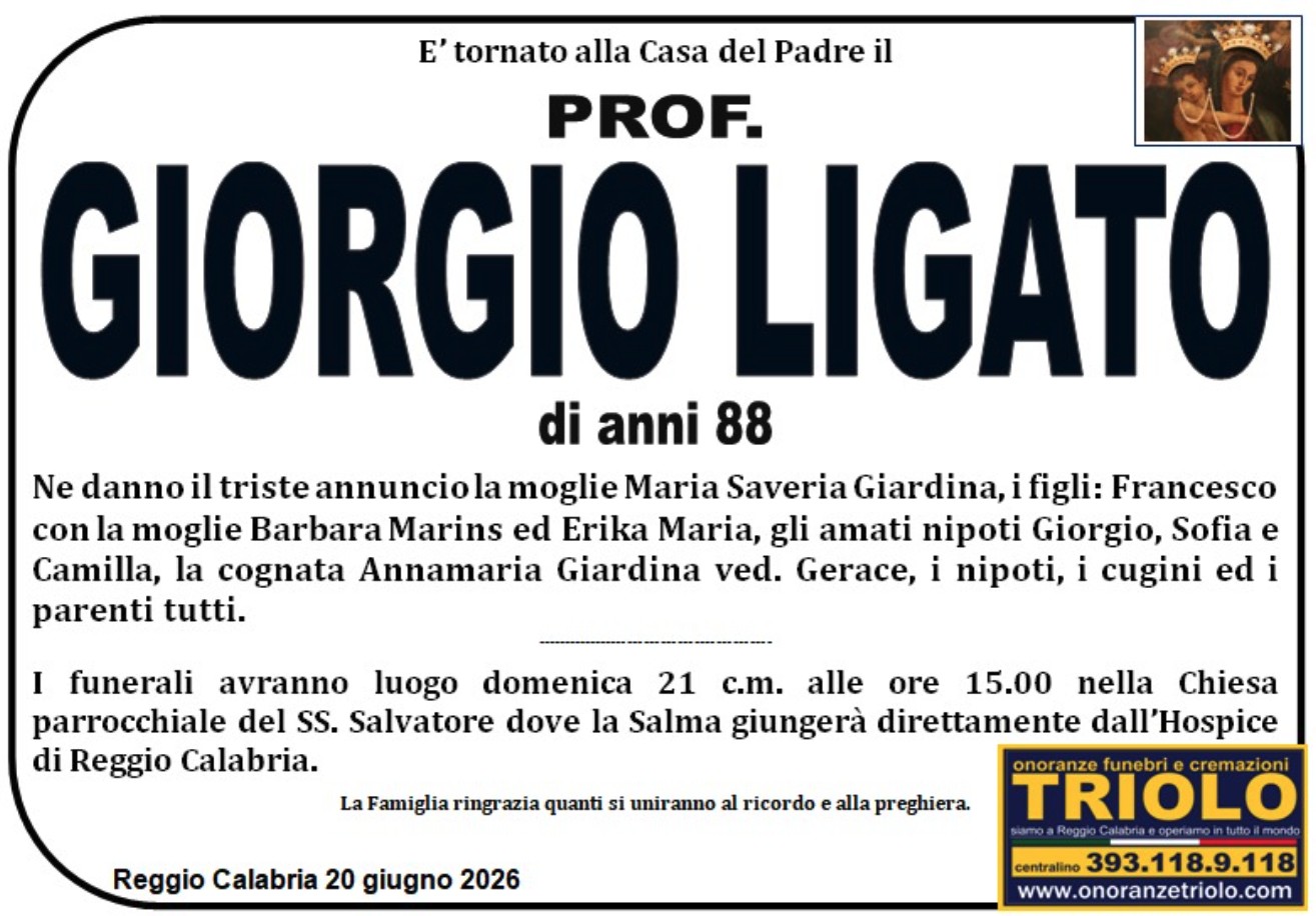 Necrologio di Giorgio Ligato
