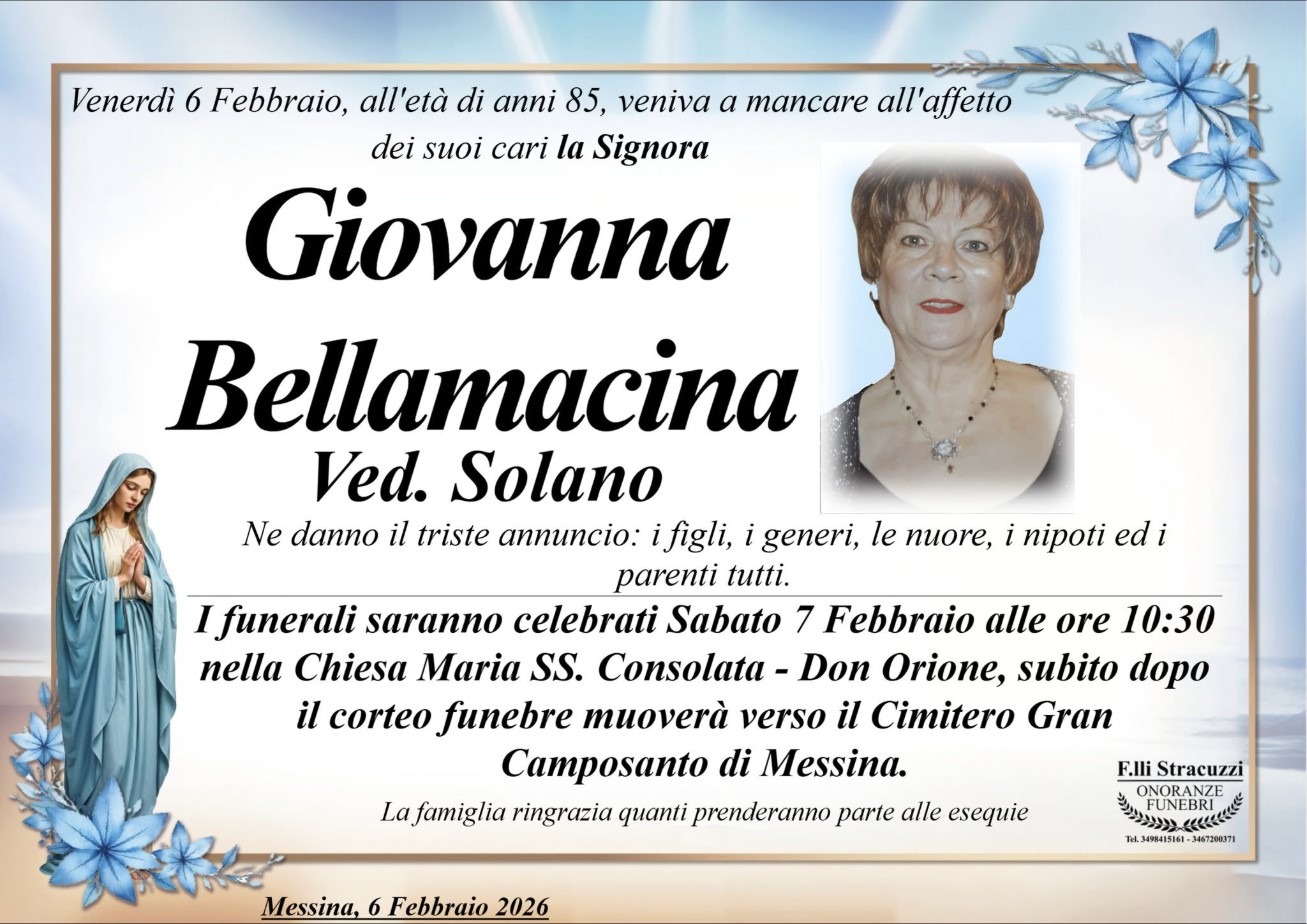 Necrologio di Giovanna Bellamacina